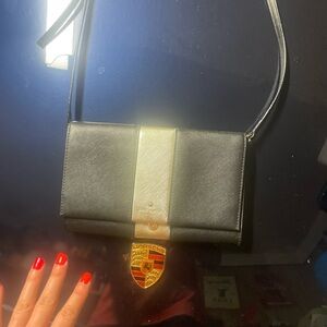 Kate Spade black & gold clutch.